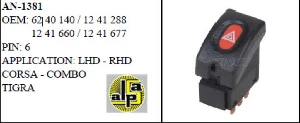 Unıversal Flaşör Anahtarı>opel Corsa - Combo - Tigra    >>6240140/1241288/1241660/677 - Mcar-An1381