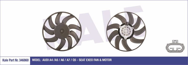 FAN MOTORU 400W 400MM AUDI A4 1316 A5 12 Q5 13 - KALE 346860