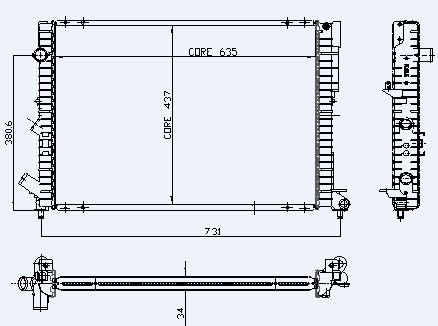 MOTOR RADYATOR LAGUNA 1,8 RN / RT / RXE 2,0 RT / RXE 2,2 D RN / RT / RXE (1 SIRA ALB SISTEM) (635X43 - KALE 0529291AB