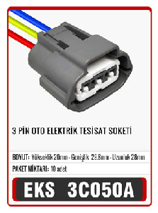 SOKET>3 PİN OTO ELEKTRİK TESİSAT - EKS-3C050A