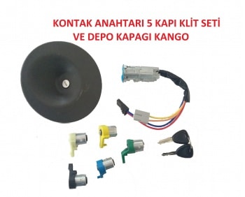 KONTAK ANAHTAR SETI (KONTAK+5 SIFRE+DEPO KAPAGI) KANGOO 03- - HELLUX HLC600081