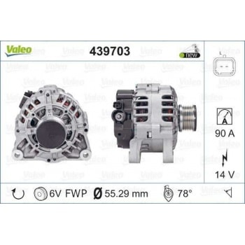 ALTERNATOR 12V 90A NEMO BIPPER DV4TD (1,4HDI 8V) - VALEO 439703