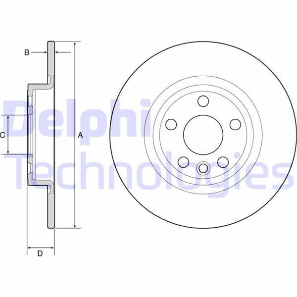 FREN DISKI ARKA KAPLAMALI DISCOVERY SPORT 15> / JAGUAR XF II X260 15> XE X760 15> E-PACE X540 17> - DELPHI BG4930C
