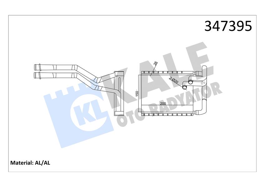 KALORIFER RADYATORU HYUNDAI I30 KIA CEED 2007-2014 (148×210×26) - KALE 347395