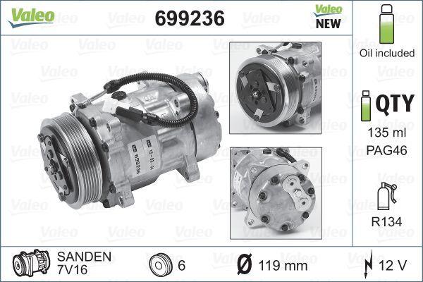 Psa Klima Kompresoru P206 1,4hdi P406 Xantıa P306 Xsara P806 Evasıoan Boxer II Jumper II 2,0hdi 2,0 16v - Valeo 699236