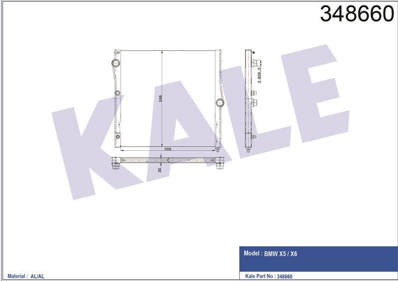 MOTOR SU RADYATORU BMW E70 11>13 F15 13>18 E71 E72 11>14 - KALE 348660