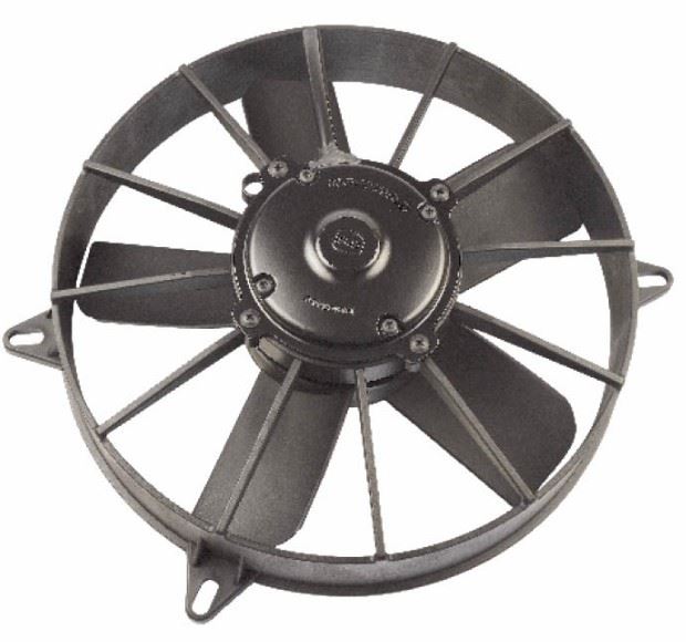 AKSIYEL FAN MOTORU 12V 12 KOMPLE YASSI GENIS UFLEYICI AKSIYEL FAN 5 KANAT 305MM 2700 m3 / h 74316004 - KORMAS 5 702 412 120 001
