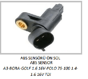 ABS SENSÖRÜ VOLKSWAGEN A3 BORA GOLF 1.6 16V POLO 75 100 1.4 1.6 16V TDI 97 05 ÖN SOL - HELLUX-HLS6201