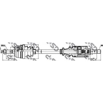 AKS SOL KOMPLE P106 SAXO (DIS FREZE: 21, IC FREZE: 22, BOY: 614MM CONTA CAPI: 58,5MM)TU1M TU3JP TUD5 - GSP 210164
