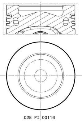PISTON+SEGMAN (81,00mm STD) AMAROK 122 / 163 / 180PS BEETLE 140PS CRAFTER 109 / 136 / 142 / 163PS GO - MAHLE 028PI00116000