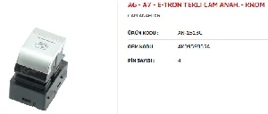 Unıversal Cam Anahtarı - Tekli A6 - A7 - E-Tron - Krom - Mcar-An1513c