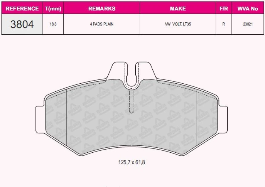 Mercedes Fren Balatası Arka G-Class W463 98> Sprinter 99>06 , Lt35 96> - Beser 3804