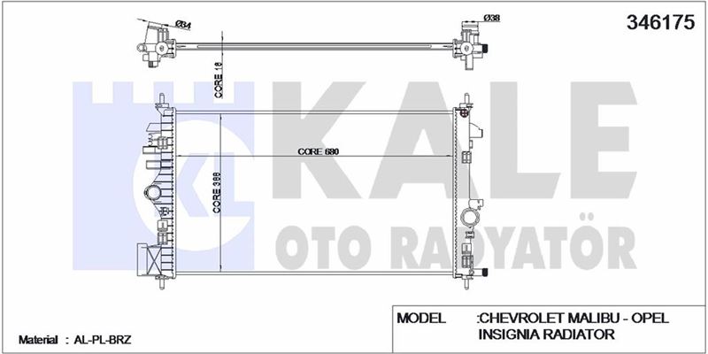MOTOR SU RADYATORU (MANUEL) INSIGNIA A16XER A16LET - KALE 346175