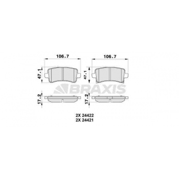 ARKA FREN BALATASI INSIGNIA A 09> 17 - BRAXIS AB0180