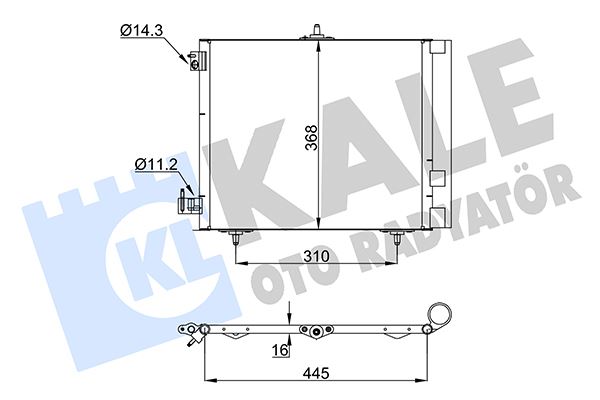 KLIMA RADYATORU C2 C3 C3 II C3 PLURIEL C3 III DS3 P208 P207 P1007 P2008 OLCU: (420×374×16) - KALE 358440