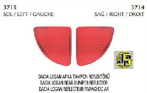ARKA TAMPON REFLEKTÖRÜ-SOL R.KANGOO/DACIA LOGAN MCV - PLEKSAN-3715