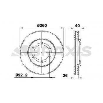 ON FREN DISK AYNASI HAVALI NISSAN PICK UP SKYSTAR YD25 NAVARA 02-05 PATFINDER 97-04 URVAN 80-00 (260 - BRAXIS AE0656