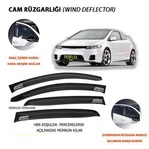 CAM RUZGARLIGI MUGEN TIP 4 PARCA HONDA CIVIC DYNAMIC 2001-2005 - PERFLEX PD4-HD07