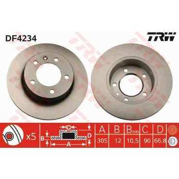 ARKA FREN AYNASI (DISKI) RENAULT MASTER II OPEL MOVANO 01>10 1.9 DTI 2.2 DTI 2.5DCI 2.8 DCI NISSAN I - TRW DF4234