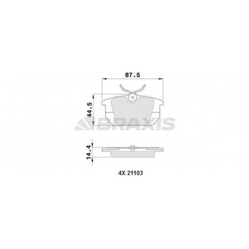 ARKA FREN BALATASI COUPE MAREA MAREA WEEKEND TEMPRA TIPO 2.0IE 16V - BRAXIS AA0144