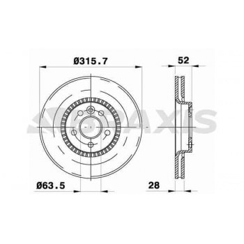ON FREN DISK AYNASI HAVALI S60 II - 10>15 S80 II (124)  08>14 V60 I (155, 157) 10>15 V70 III (135) - BRAXIS AD0415