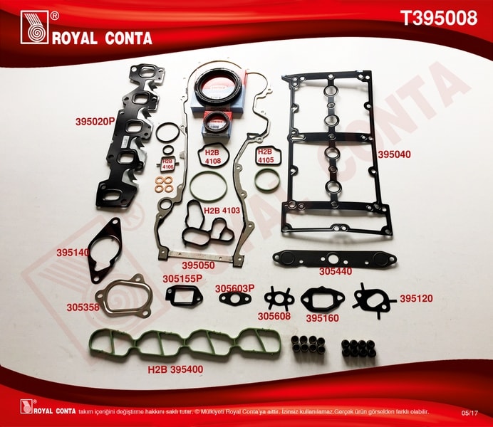 MOTOR TAKIM CONTASI (ALT / UST FULL) CORTECO KECELI REINZ SUBAP LASTIKLI S,K,C HARIC DOBLO PALIO ALB - ROYAL T395008