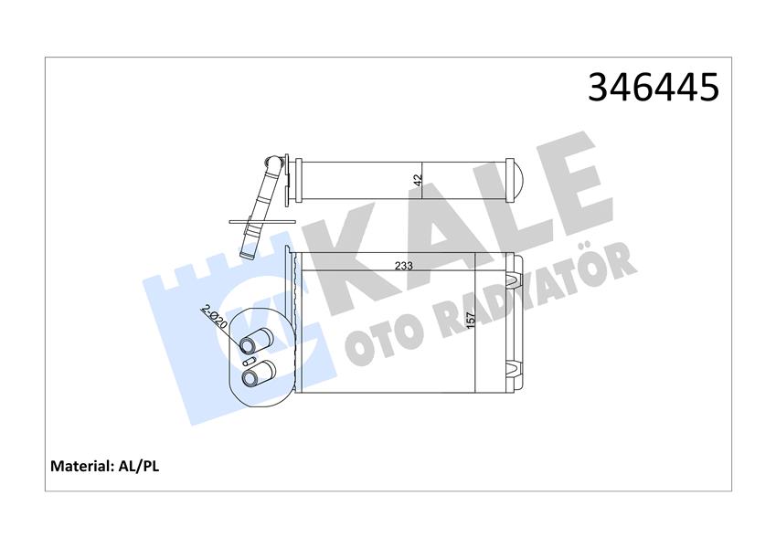 KALORIFER RADYATORU (KLIMALI) TRANSPORTER T4 96>03 - KALE 346445