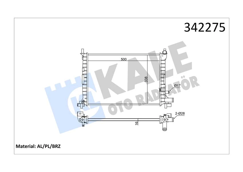 Ford Su Radyatörü - Brazıng Klimalı - Kal 342275