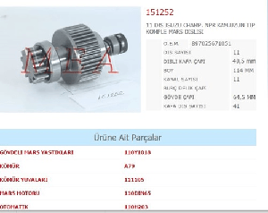 MARŞ DİŞLİSİ>11 DIS HITACHI TİPİ ISUZU CHAMPION NPR KAMYON-MINIBÜS UZUN TIP FM.61252 - AES-151252