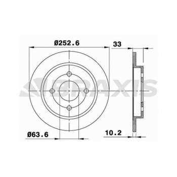 ARKA FREN DISK AYNASI FOCUS 98>05 FIESTA V 04>08 FISETA VI 13 /> SCORPIO 94>98 SIERRA 82>93 CAP: (25 - BRAXIS AE0034
