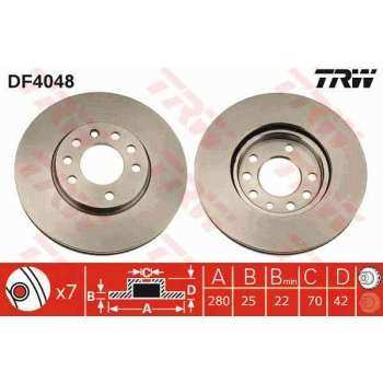 ON FREN DISK AYNASI 5 BIJON ASTRA G ASTRA H CORSA C MERIVA A - TRW DF4048