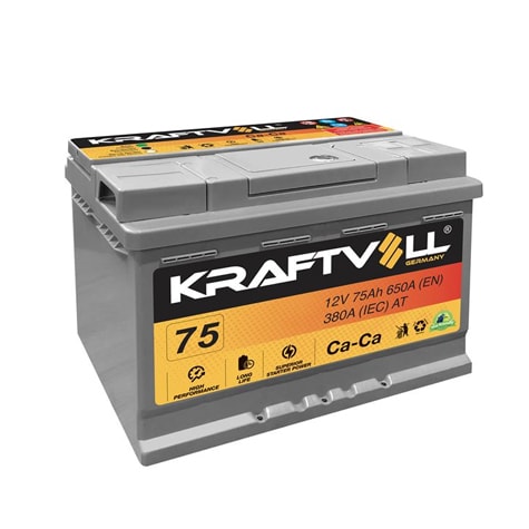 AKU 12V 75 AH L3 (278×175×190) TAM KAPALI TIRNAKSIZ - KRAFTVOLL 18010013