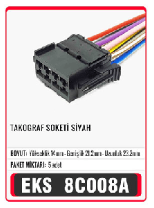 SOKET>TAKOGRAF  SİYAH   S8008 - EKS-8C008A