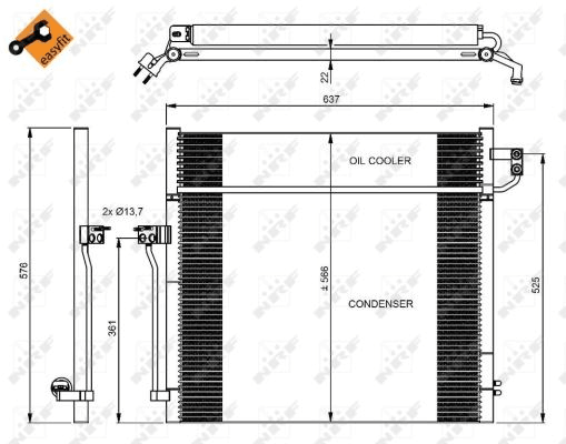 KLIMA RADYATORU X166 12>15 W166 15>18 C292 15>19 - NRF 350080