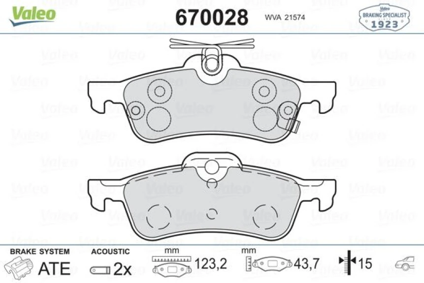 Toyota Arka Fren Balatası Yarıs 1,0vvt I / 1,3 Vvt I / D 4d 01 / 06> Arac Uretim Yeri Fransa Abs LI - Valeo 670028