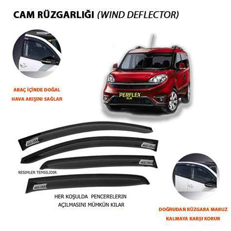 Fiat Cam Ruzgarlıgı Mugen Tip 4 Parca Doblo 2 Dynamıc 10> - Perflex Pd4-Ft19