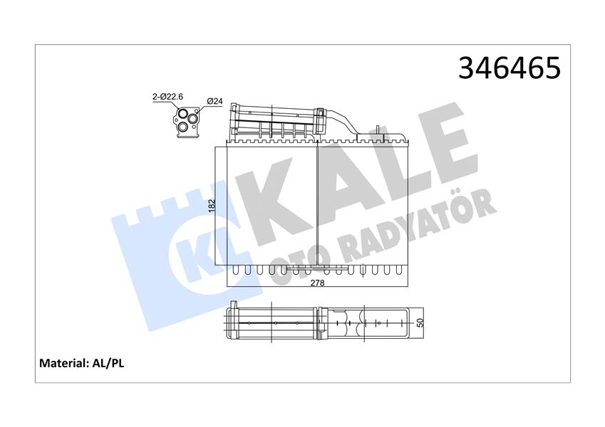 KALORIFER RADYATORU BMW E34 88>92 - KALE 346465
