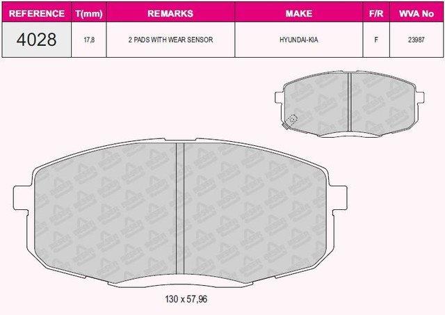 FREN BALATASI ON HYUNDAI I30 07-12 KIA CEED 07-12 CARENS 02-06 (130*58*18) - GRAP 94028