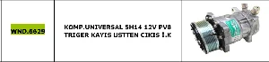 Unıversal Klima Kompresörü>unıversal 5h14 12v Pv8 Triger Kayıs Ustten Cikis İ.k - Wondo-6629