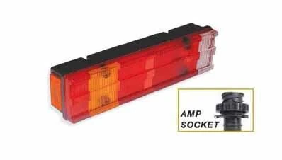 Mercedes Truck Stop Lambası Kanallı Sag Amp Soketli Plakasız Mercedes Atego I-II / Axor  / Kisa Tip 470mm / 7 Fonks - Cerkez Pd800-52