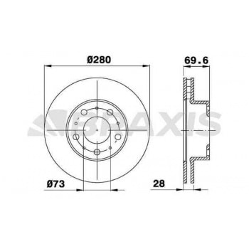 ON FREN DISK AYNASI BOXER III JUMPER III DUCATO III 14Q (15 JANT) / (CAP: 280MM KALINLIK: 28MM) HAVA - BRAXIS AE0176