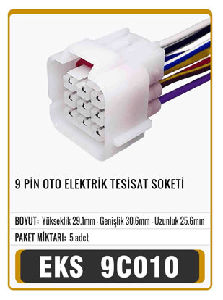 SOKET>9 PİN OTO ELEKTRİK TESİSAT - EKS-9C010