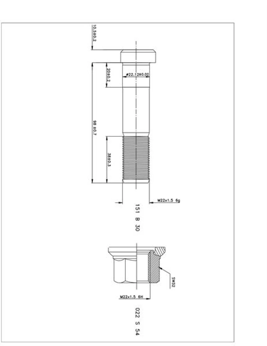 Mercedes Truck Bijon Ve Somunu Mercedes Axor-Actros Mp2/mp3- Temsa Safır - Besel 151b30-022s54