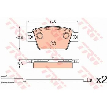 FIAT FREN BALATASI ARKA STILO TUM MODELLER 01> BRAVO LINEA 1,4 1,4T JET 1.6 1,9D MTJ 07> MULTIPLA 98> DEL - TRW GDB2054