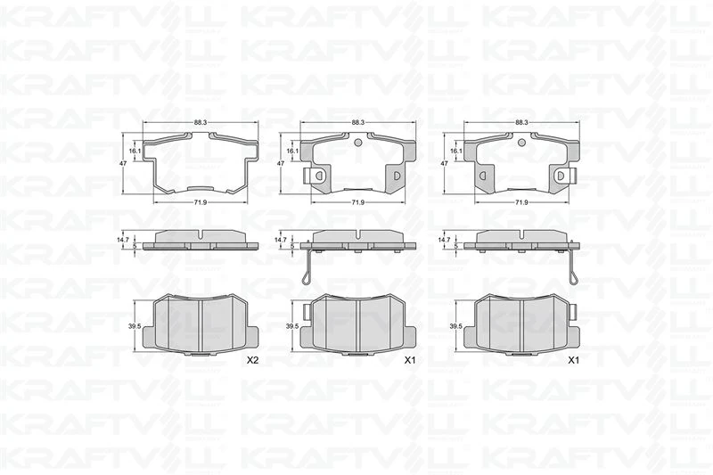 Honda Arka Fren Balatası Honda CIVIC 01>13 Fd6 Fb7 / Cr-V 03>07 / Accord 98>08 / Frv 04> - Kraftvoll 07010335