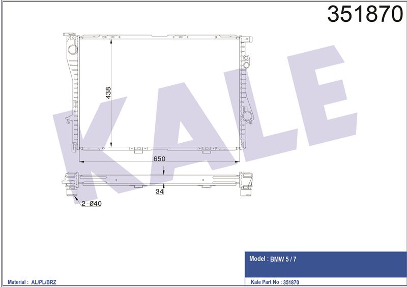 MOTOR SU RADYATORU BMW M51 D25 E38 96>01 E39 96>03 - KALE 351870