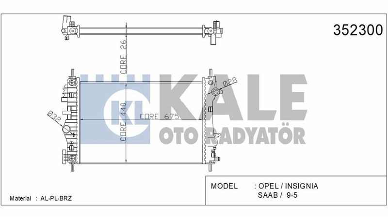 MOTOR SU RADYATORU A,T, INSIGNIA 2,8 08> - KALE 352300