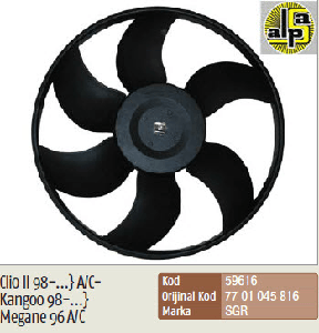 FAN MOTORU-CLIO II A/C (1998›) KANGOO A/C (1998›) MEGANE A/C (1996) SYMBOL - SGR-59616