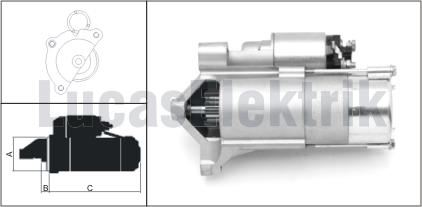MARS MOTORU 12V 1.6KW CITROEN BERLINGO C4 C5 C8 DS4 DS5 JUMPER JUMPY XSARA 1.9 D 2.0 HDI 99>11 PARTN - LUCAS LES0187