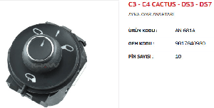 C3 - C4 CACTUS - DS3 - DS7 AYNA AYAR ANAHTARI - KATLANIR - MCAR-AN681A